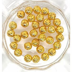 30pcs Beads for Jewelry #21656 Gold Plated Metal Beads
